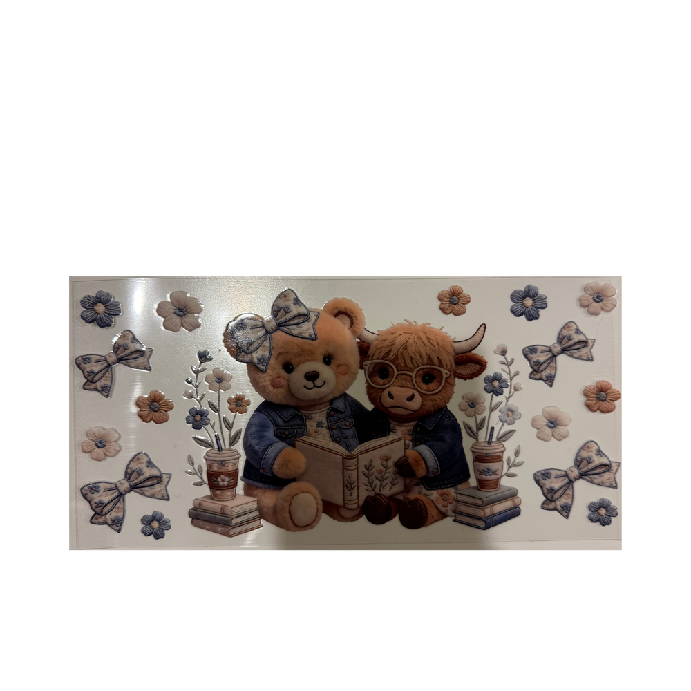 Teddy Bear & Cow Reading