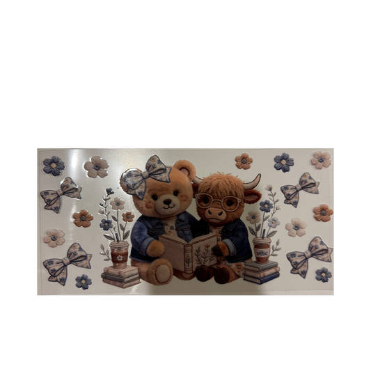Teddy Bear & Cow Reading