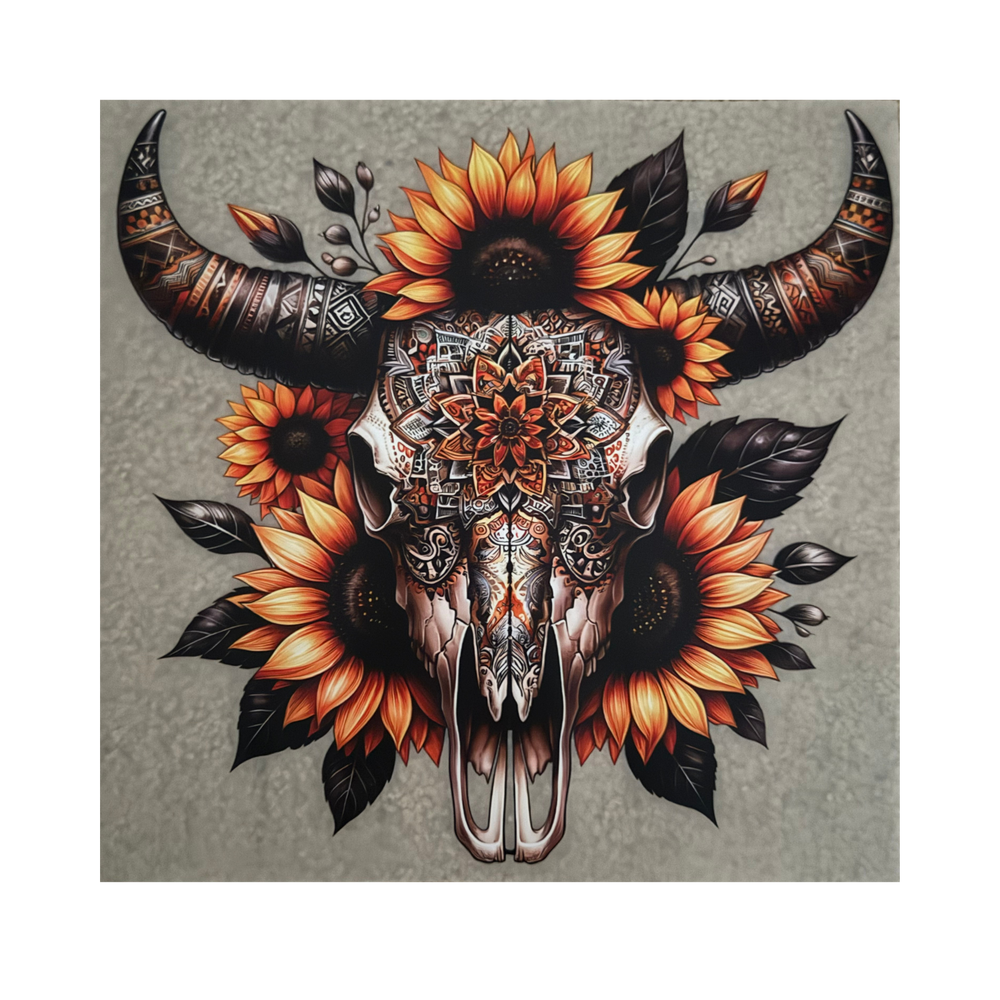 DTF - Western Sunflower Skull