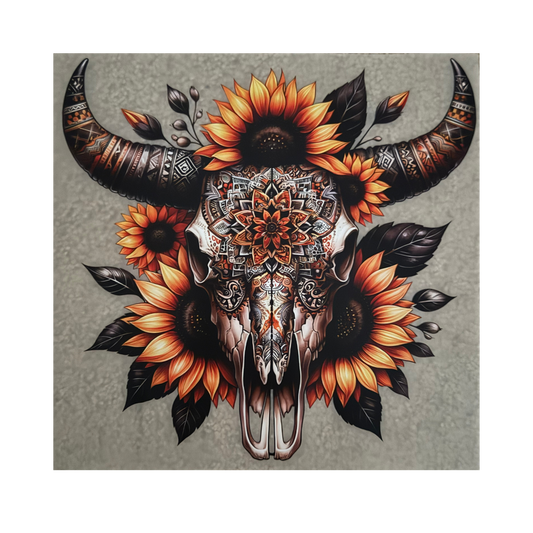 DTF - Western Sunflower Skull