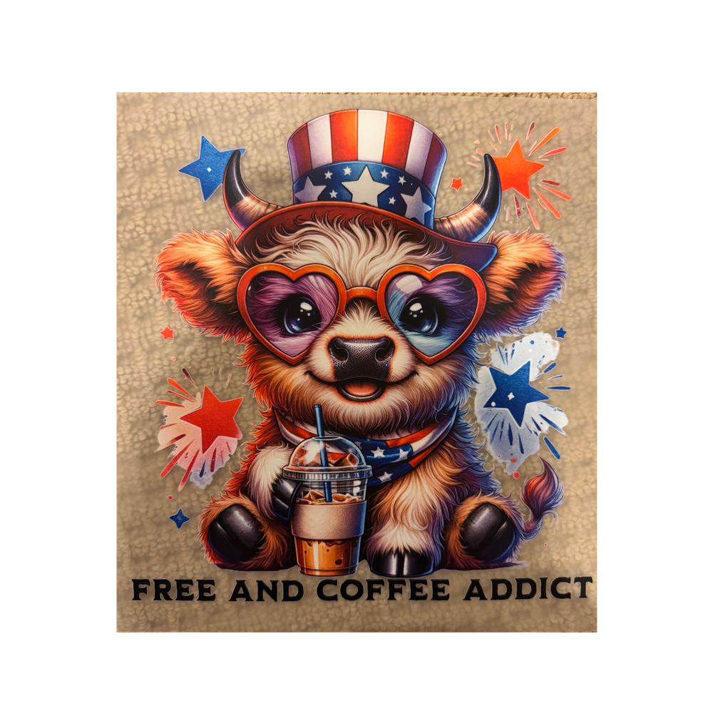DTF - Free & Coffee Addict Cow