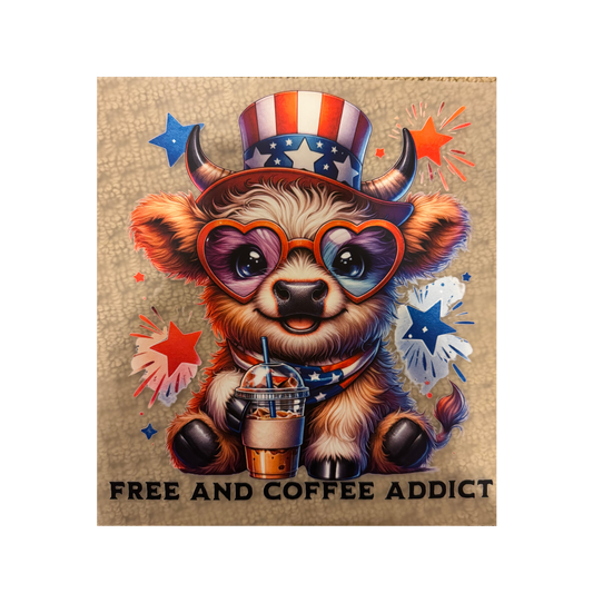 DTF - Free & Coffee Addict Cow