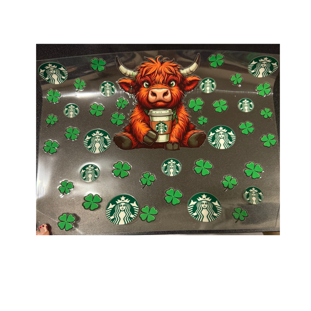 40oz - Starbies Cow & Clovers