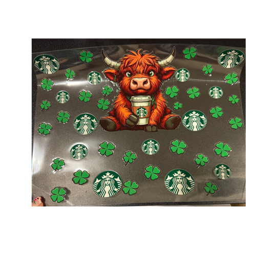 40oz - Starbies Cow & Clovers