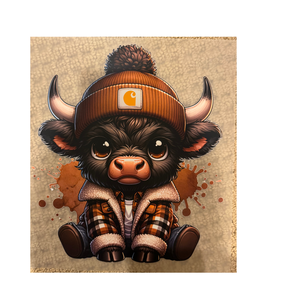 DTF - Brown Plaid Cow