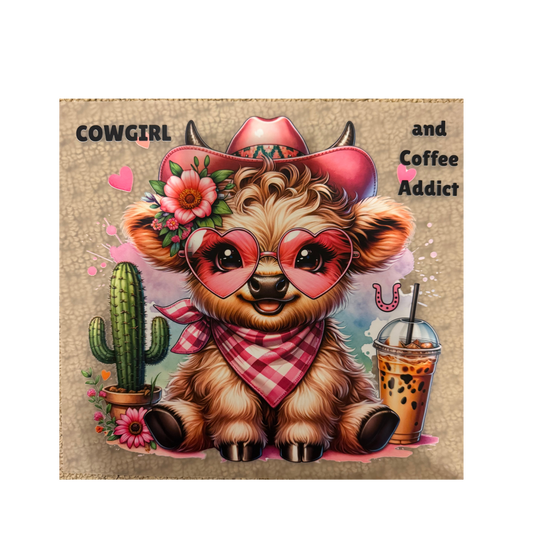 DTF - Cowgirl & Coffee Addict Cow