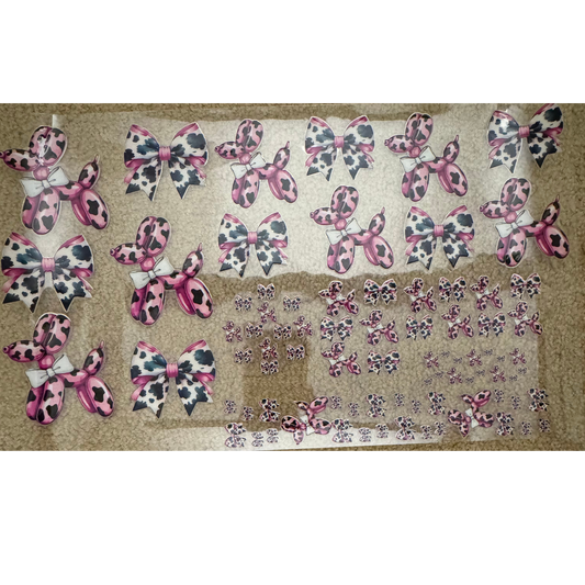 7 in 1 - Pink & White Cow Print Balloon Dog
