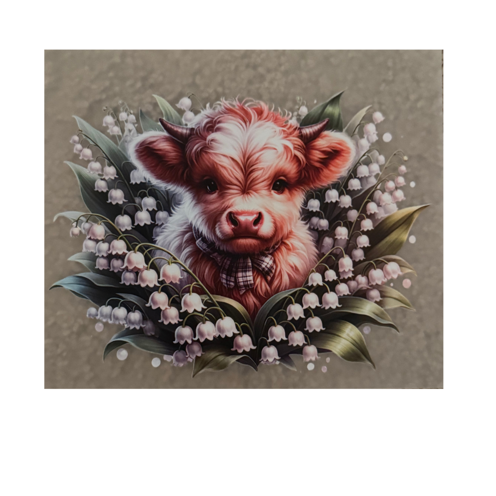 KIDS DTF - Cow In Flowers