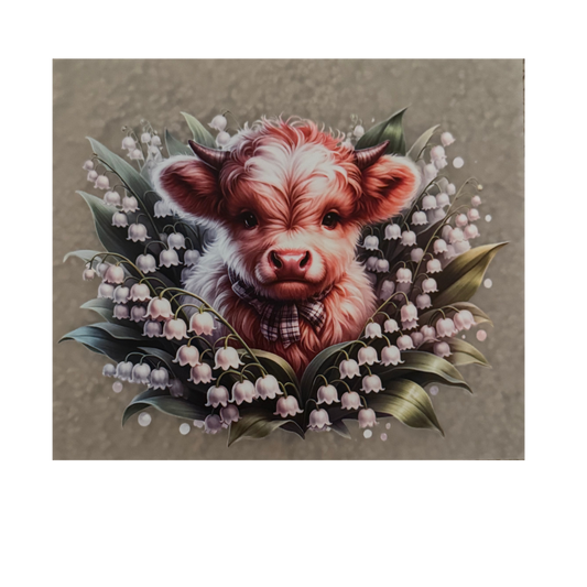KIDS DTF - Cow In Flowers