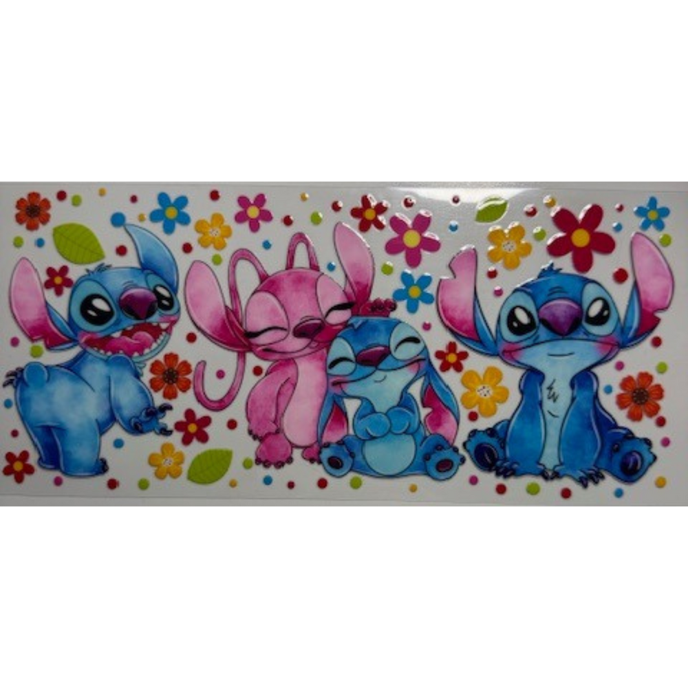 Stitch & Angel w/ Flowers - Lilo & Stitch