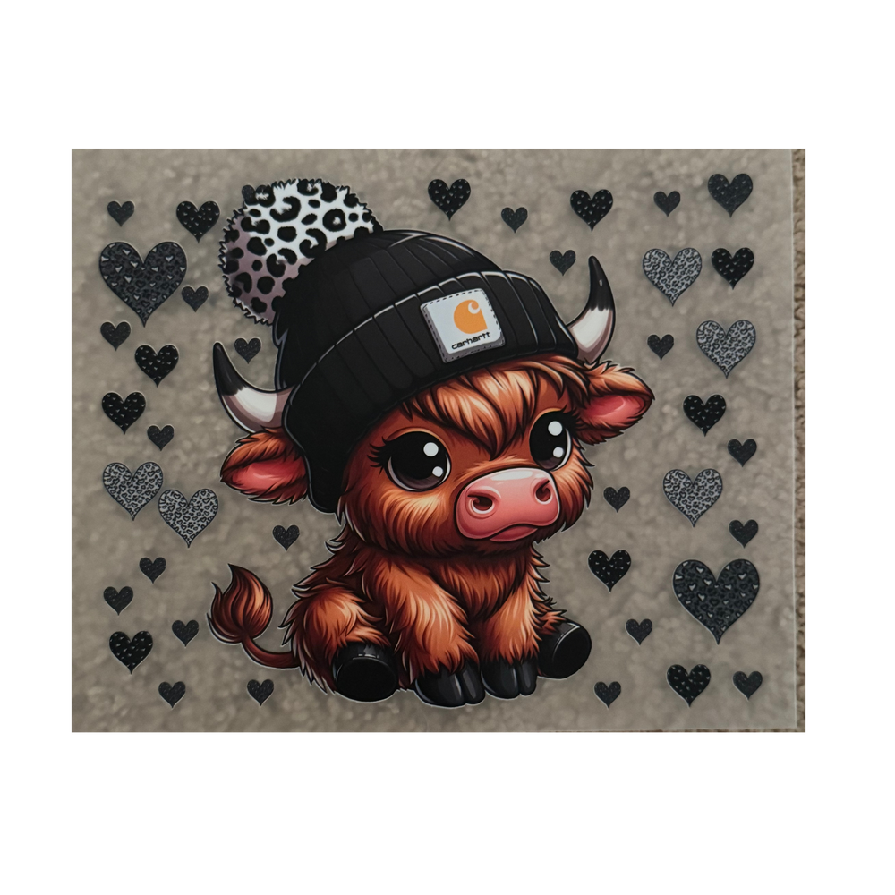 KIDS DTF - Cow With Hearts