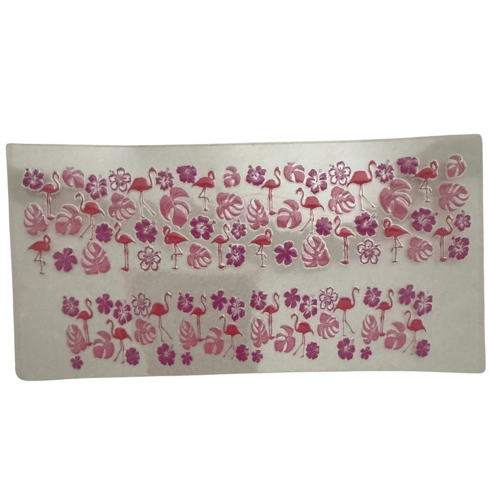 3oz - Flamingos & Palm Leaves