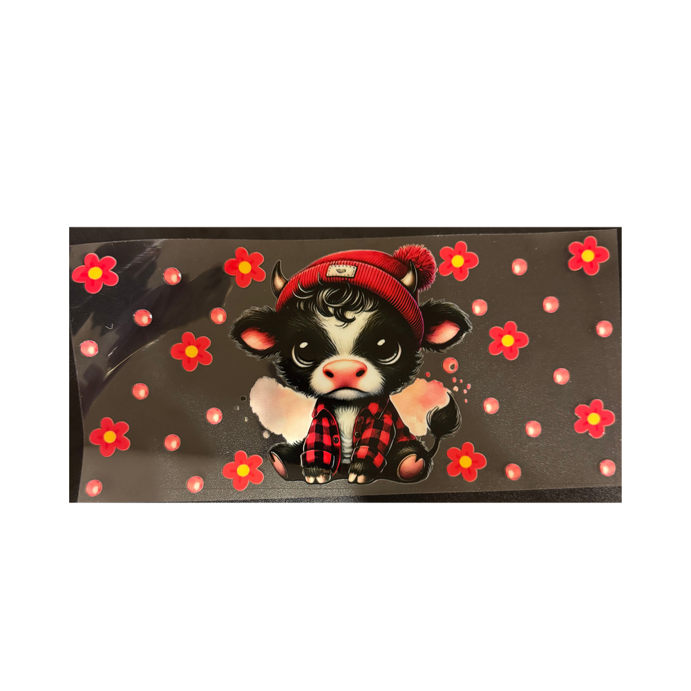 Cow w/ Red Flowers