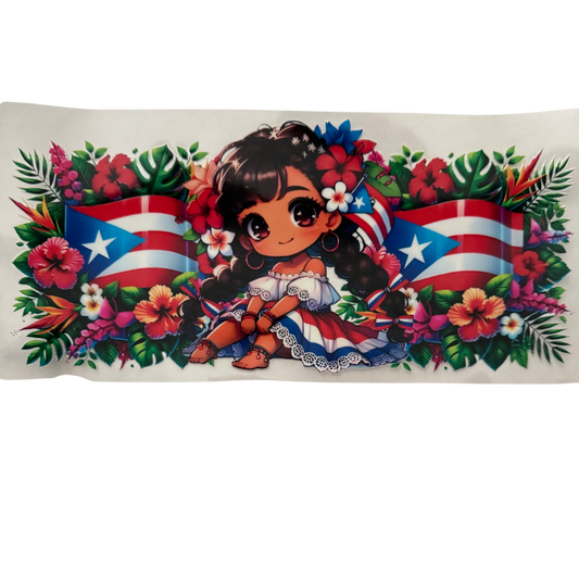 Puerto Rico Girl & Flags
