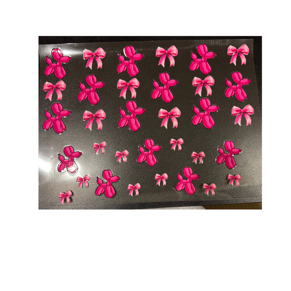 40oz - Pink Balloon Dogs & Bows