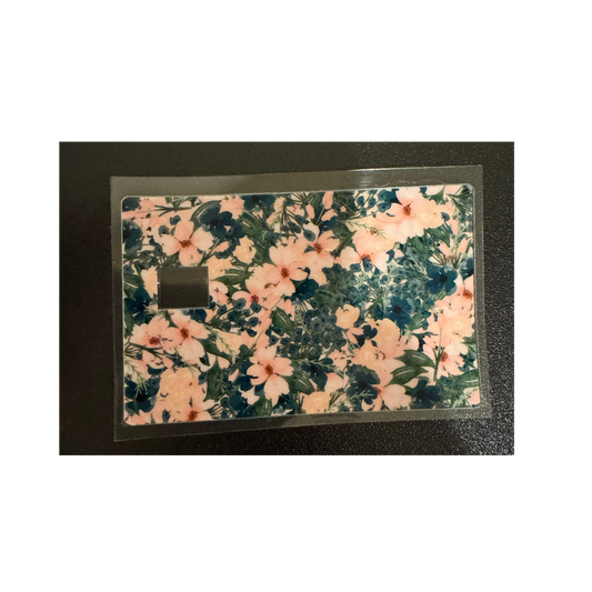 Pink & Green Flowers - Credit Card