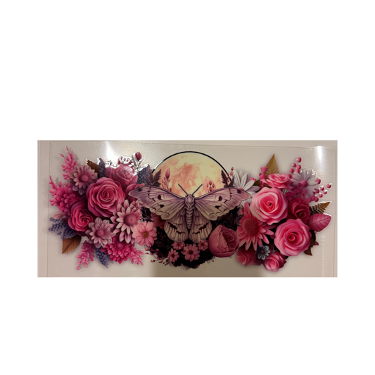Butterfly w/ Pink Roses