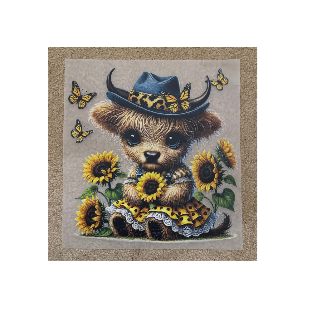 DTF - Country Cow w/ Sunflowers