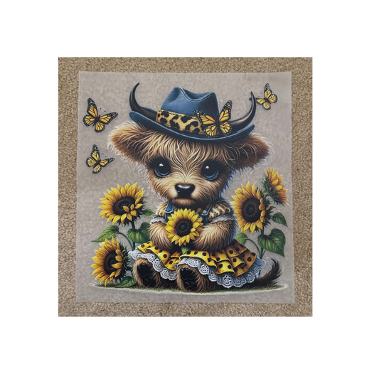 DTF - Country Cow w/ Sunflowers