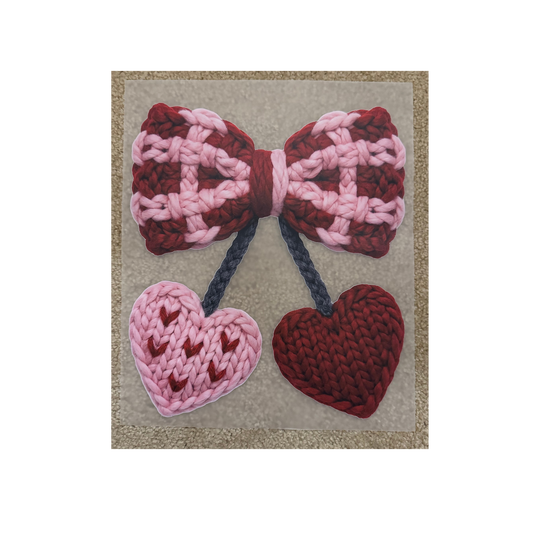 DTF - Crochet Heart Cherries