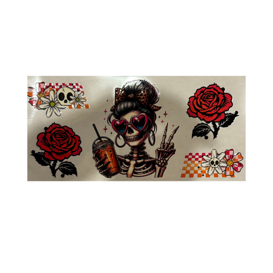 Girl Skull w/ Drink