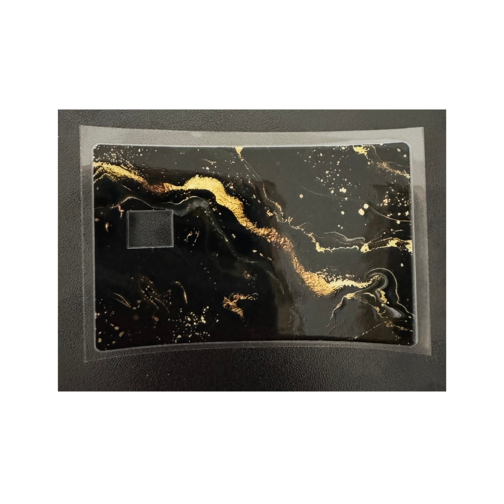 Black Splattered Marble - Credit Card Wrap