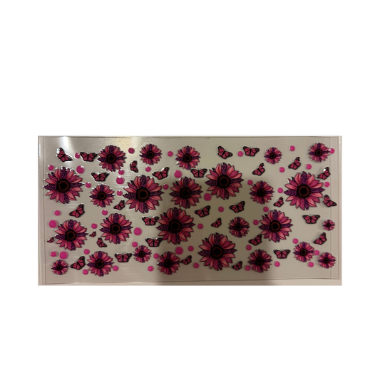 Pink Flowers & Butterflies