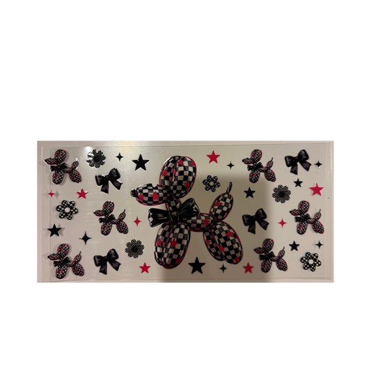 Star Checkered Balloon Dog