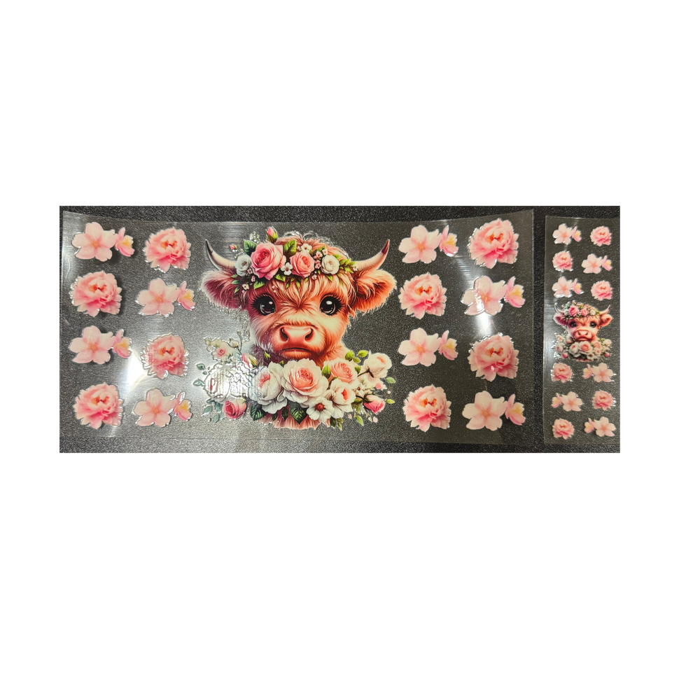 Pink Flower Cow Pen Set