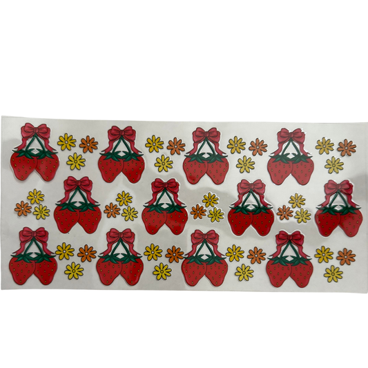 Strawberry Bows & Flowers