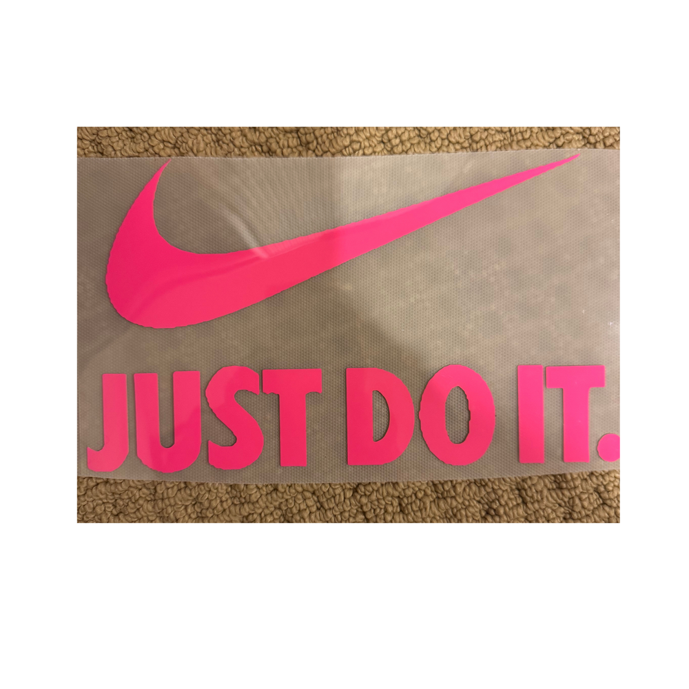 PUFF DTF - Dark Pink Check Just Do It