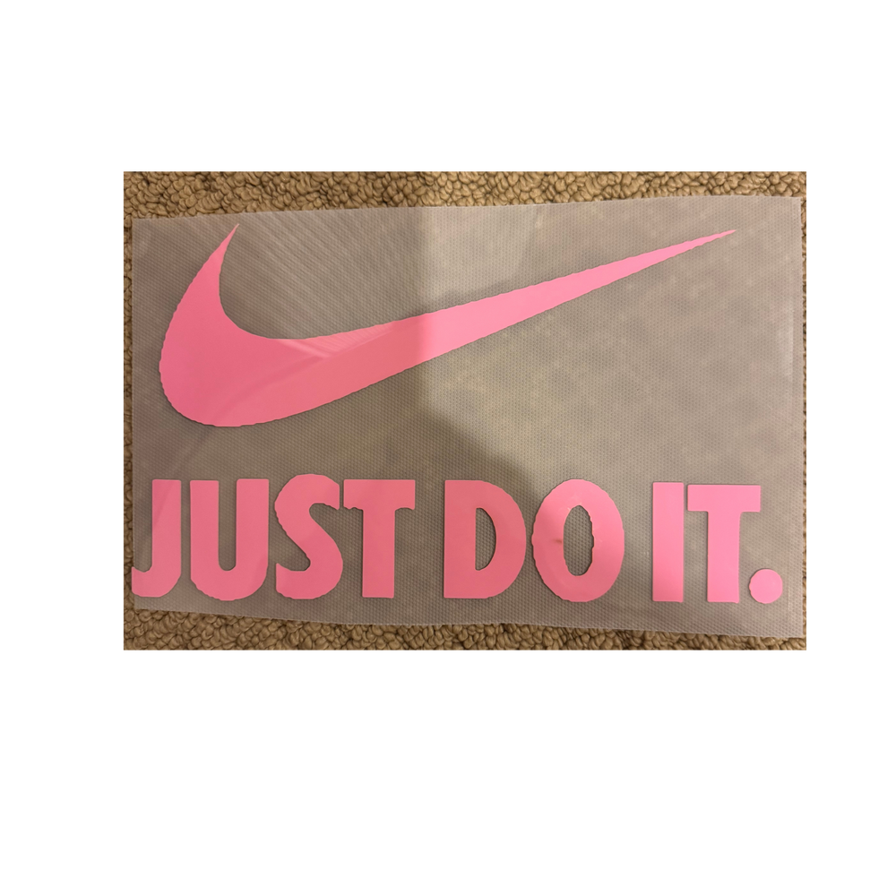 PUFF DTF - Light Pink Check Just Do It