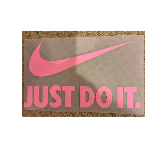 PUFF DTF - Light Pink Check Just Do It