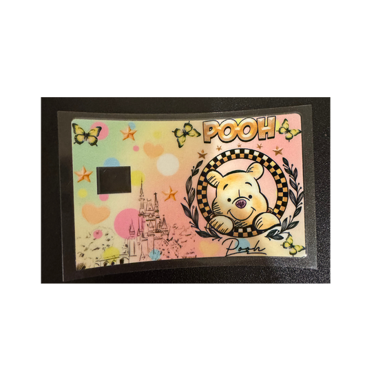 Pooh Checkered Circle - Credit Card Wrap