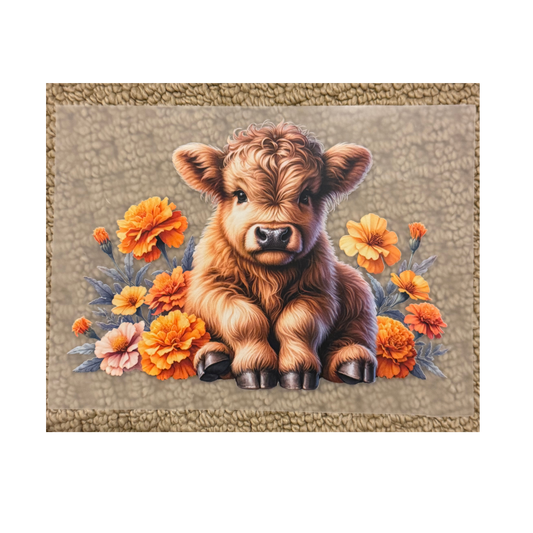 KIDS DTF - Cow w/ Orange Flowers