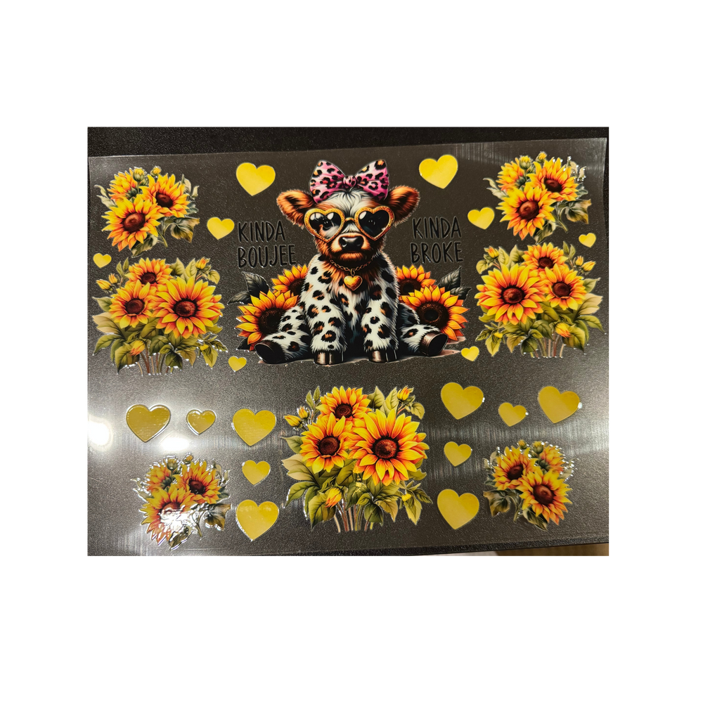 40oz - Sunflower Boujee Cow