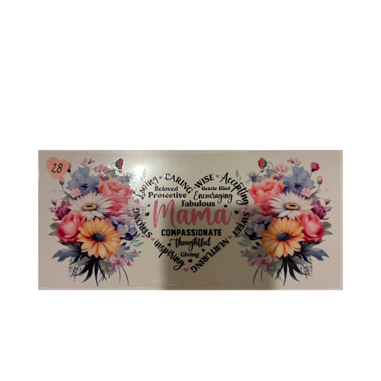 Floral Heart Words Mama