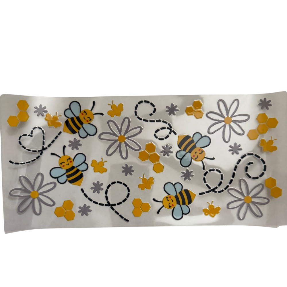Bees, Flowers, Swirls