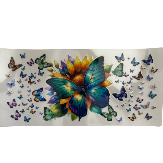 Teal Butterfly Sunflower
