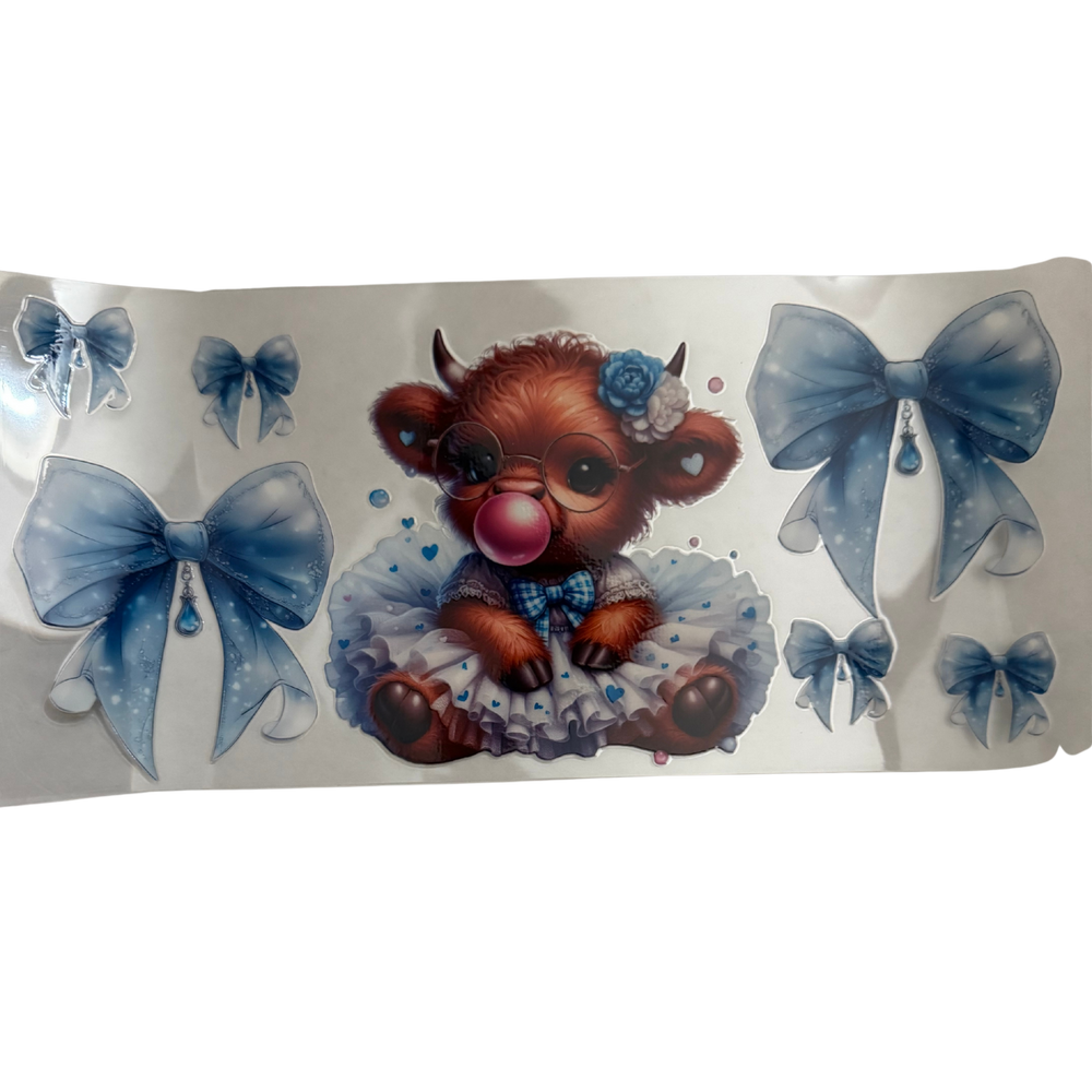 Baby Cow Blue Bows