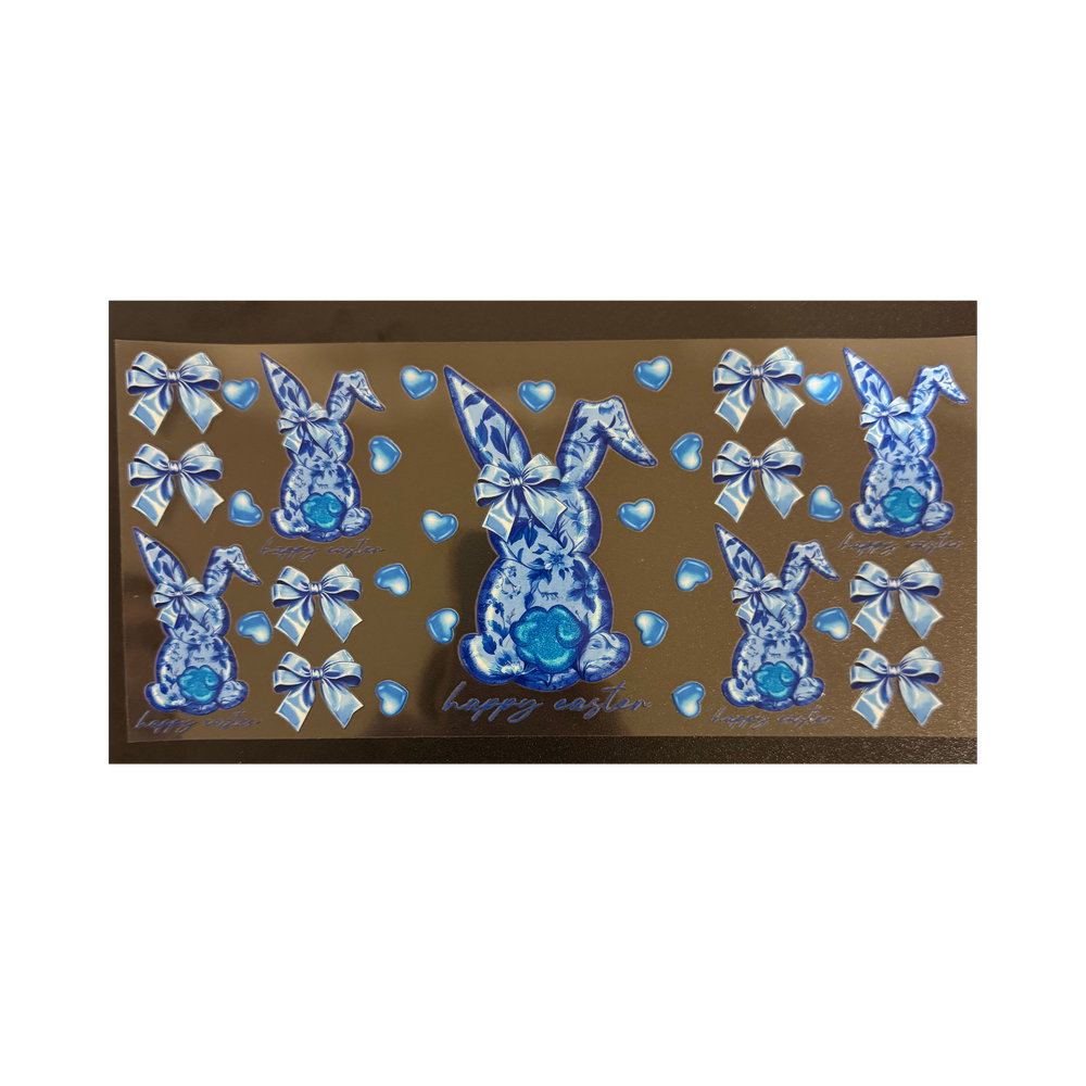 Blue Floral Bunnies