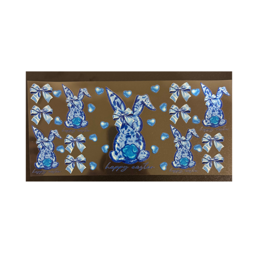 Blue Floral Bunnies