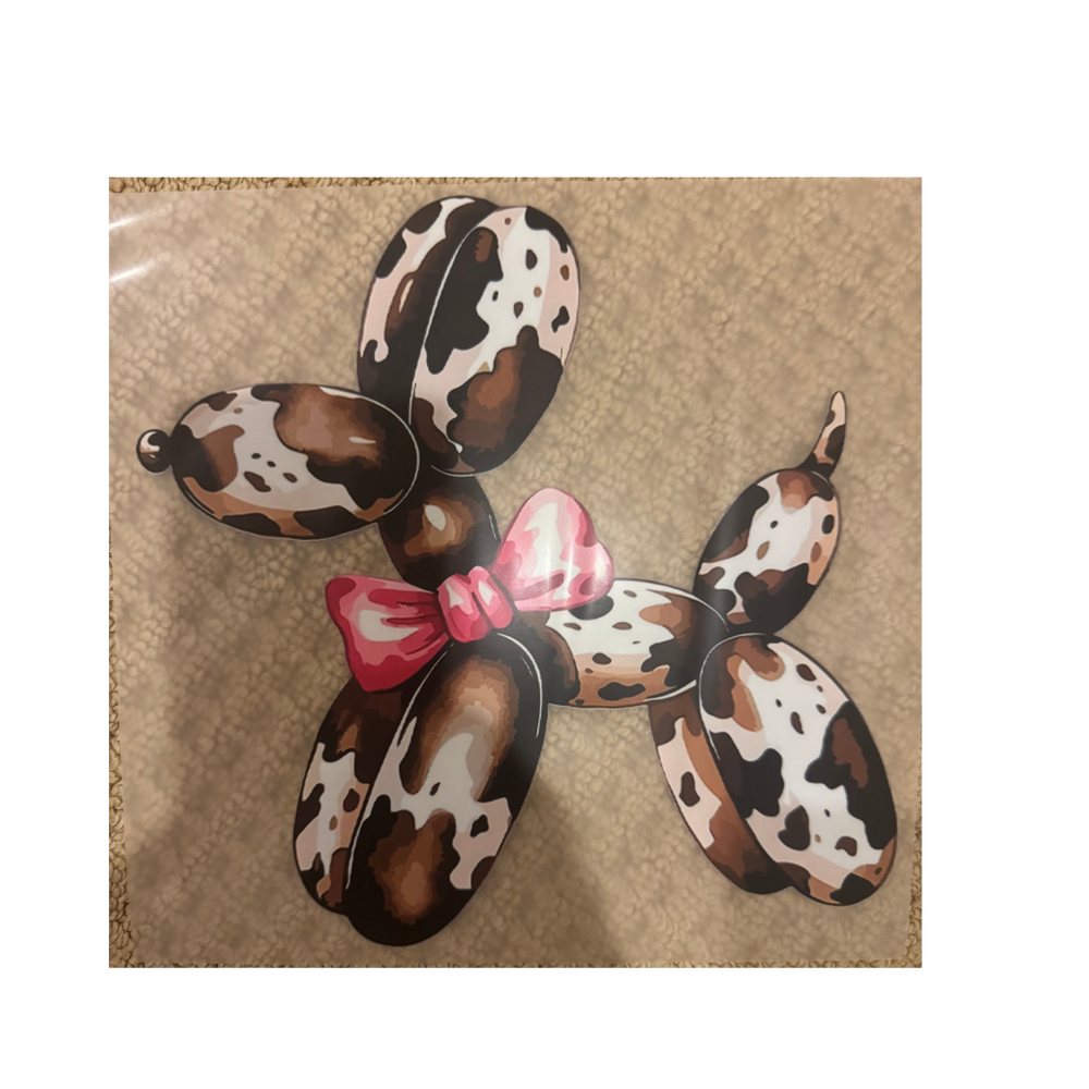 DTF - Cow Print Balloon Dog
