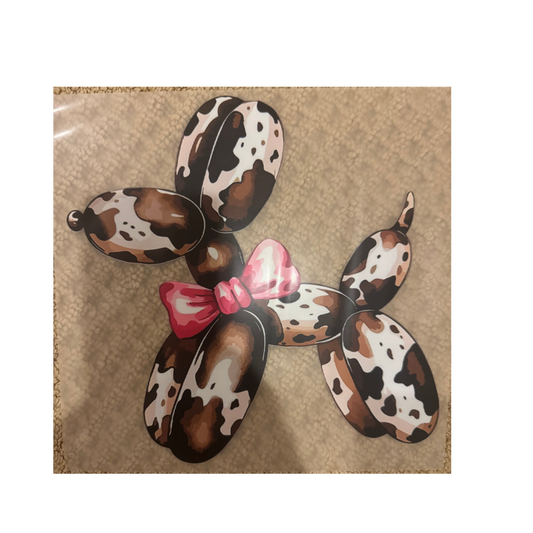 DTF - Cow Print Balloon Dog