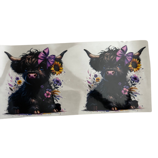 Black Cow w/ Flowers