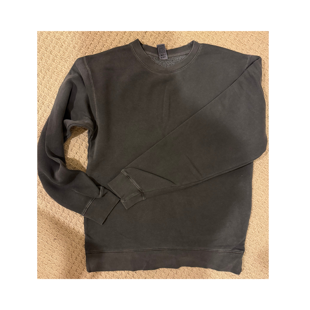 MEDIUM Dark Grey Vintage Crew
