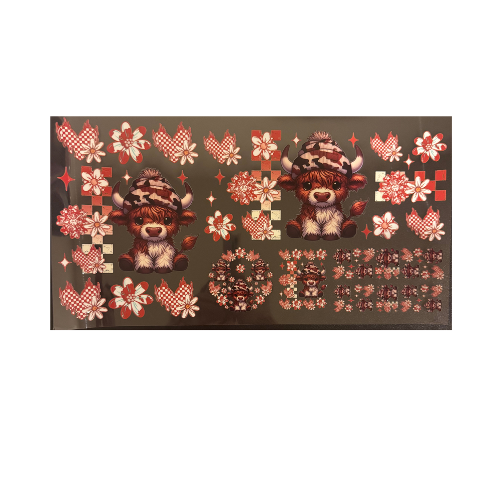 Red Checkered Cow - 6 in 1 Set