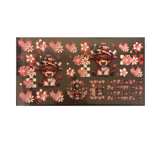 Red Checkered Cow - 6 in 1 Set