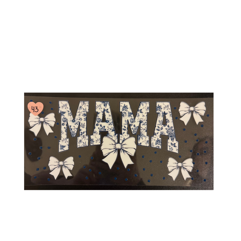 White & Blue Floral Mama