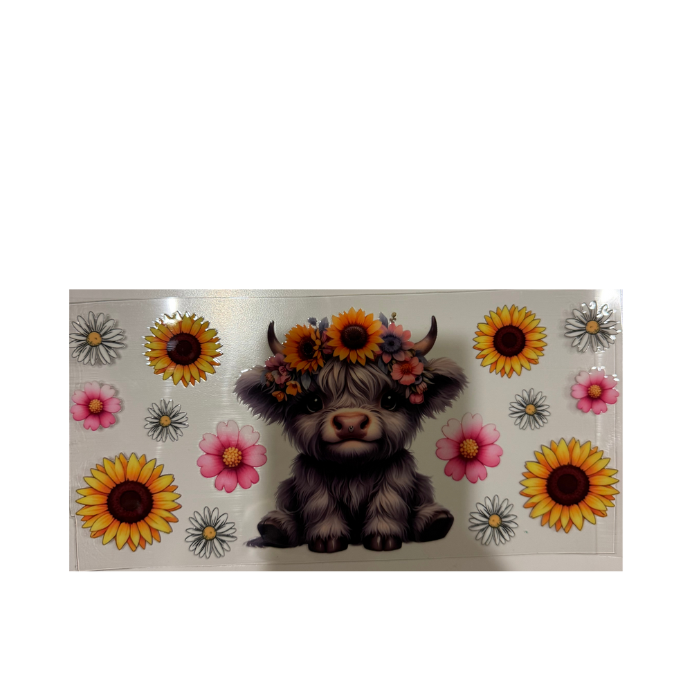 Grey Cow w/ Flowers